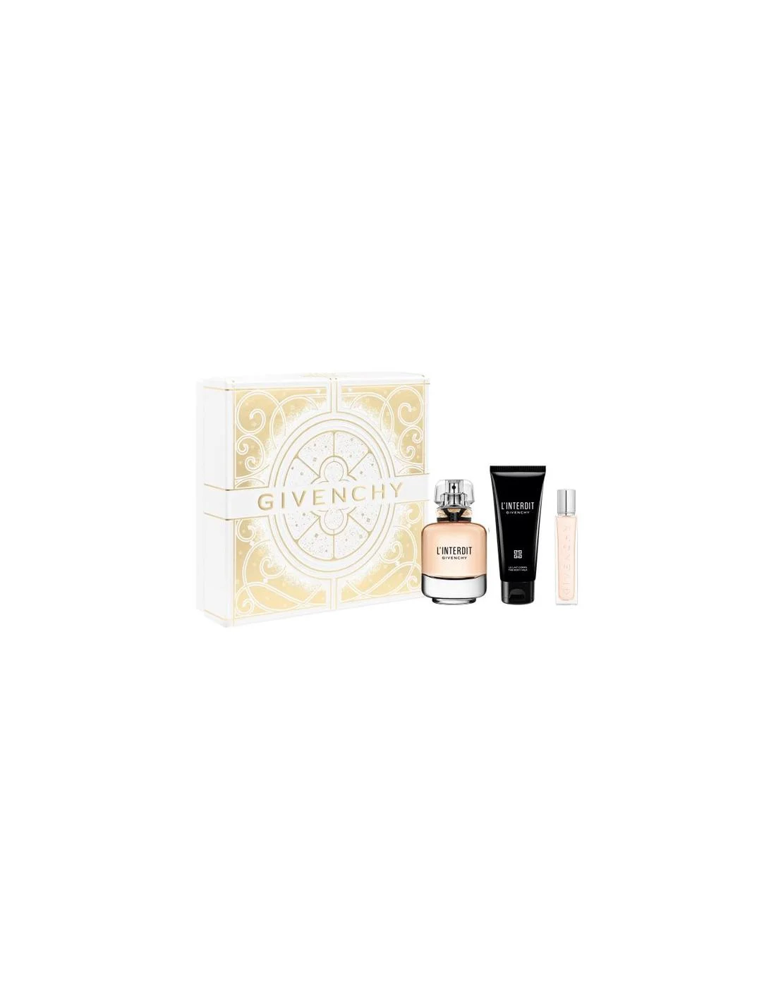 Givenchy L'interdit Eau Parfum 80ml Leche Corporal 75ml Spray Viaje 12,5