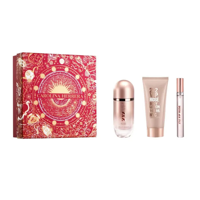 Carolina Herrera 212 Vip Rose Eau De Parfum Vaporisateur 80ml Coffret 3 Produits Christmas 2023