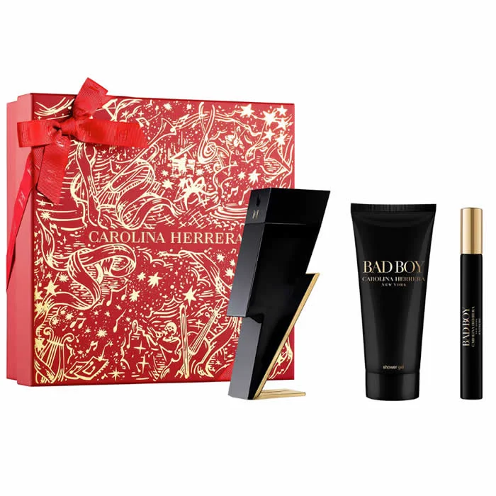Carolina Herrera Bad Boy Eau De Toilette Vaporisateur 100ml Coffret 3 Produits